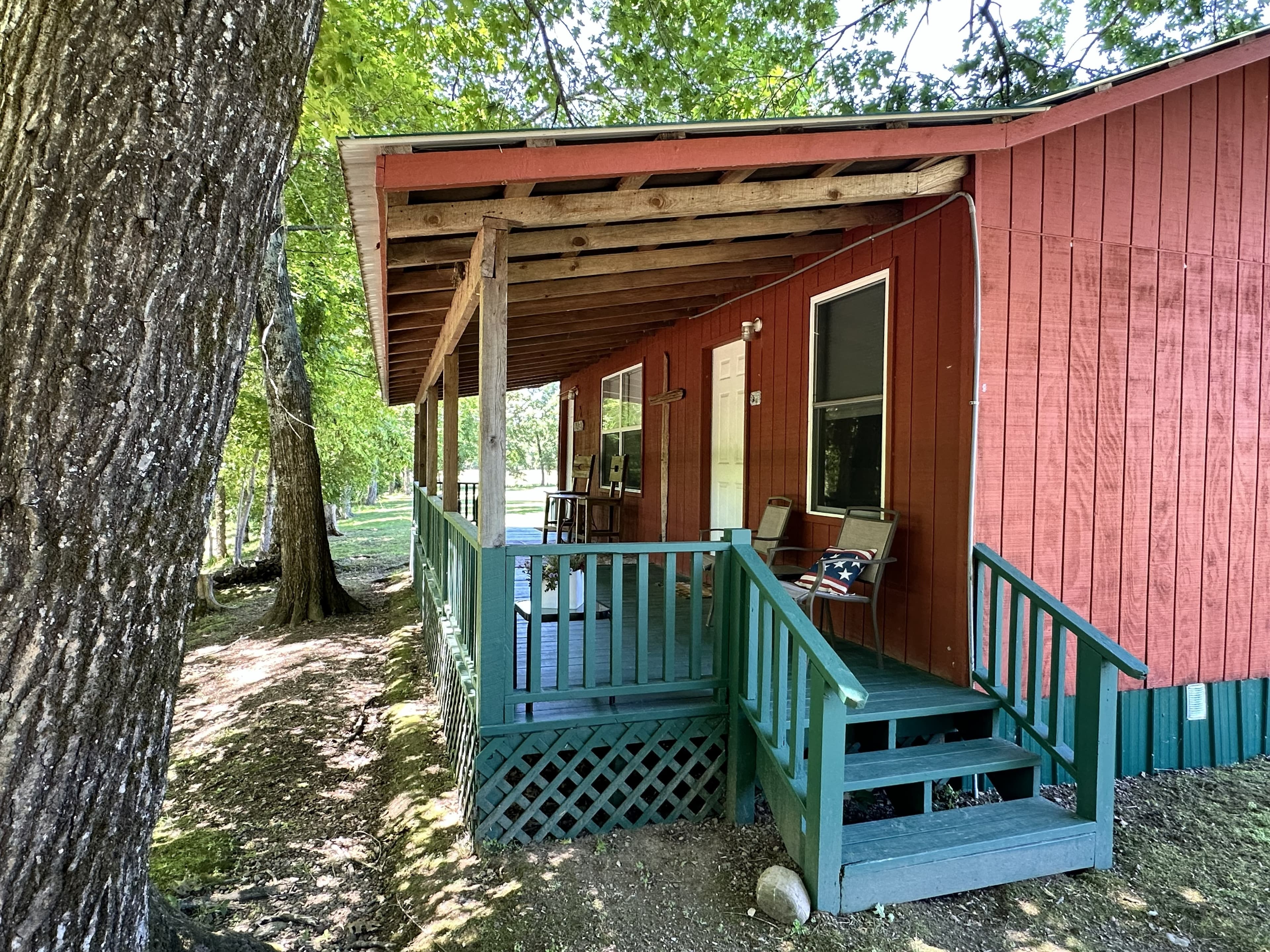 Porch view at At Living Water Cabins
