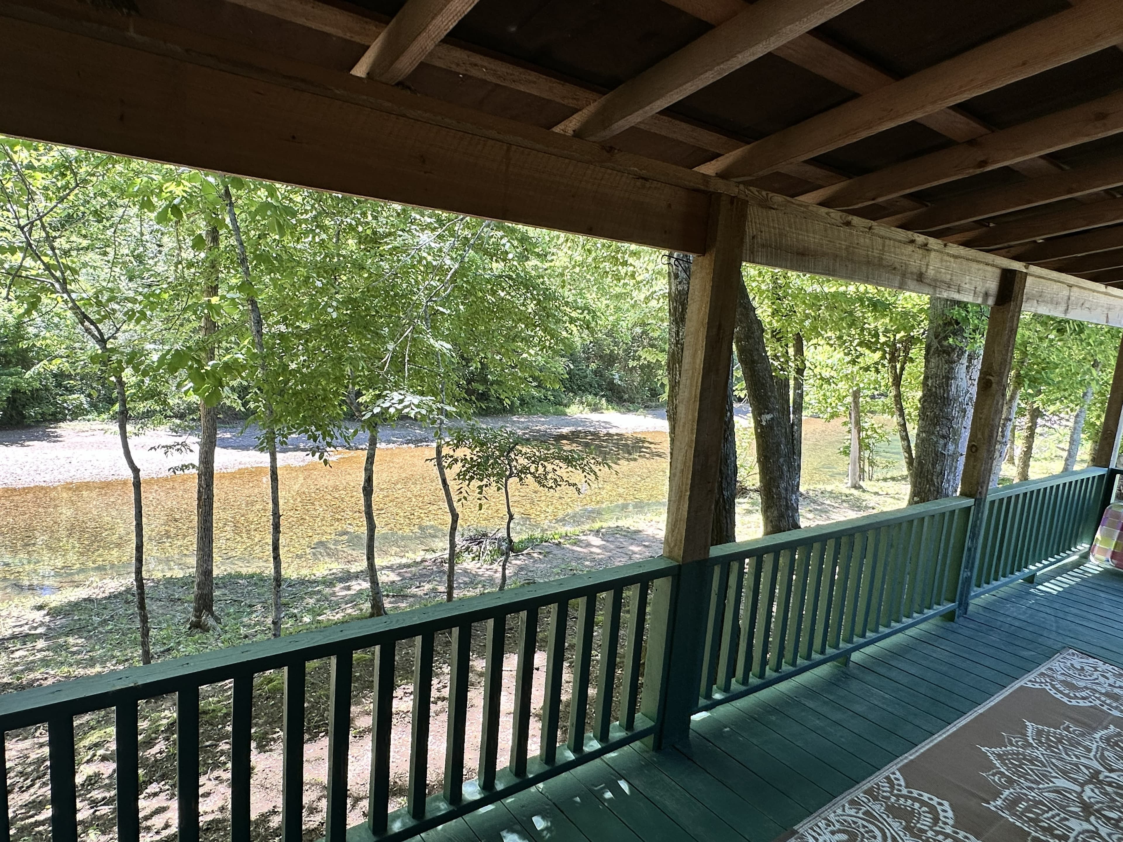 Large porch overlooking the water